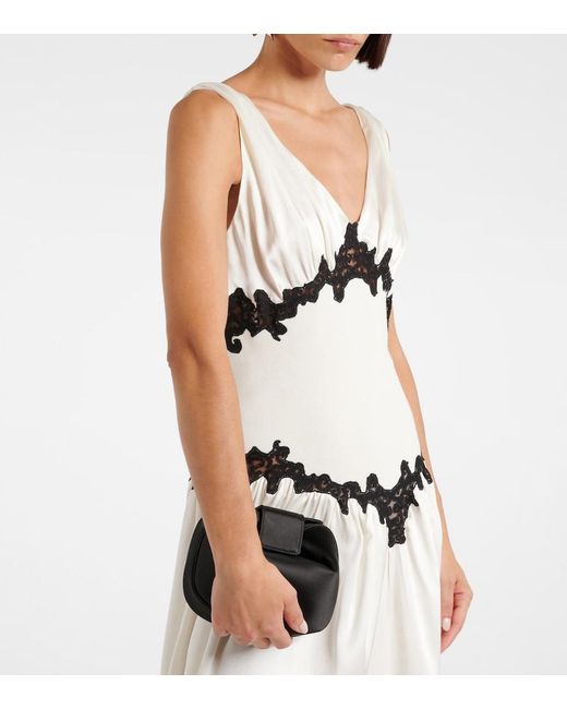 Gabriela Hearst Black Soft Demi Satin Clutch