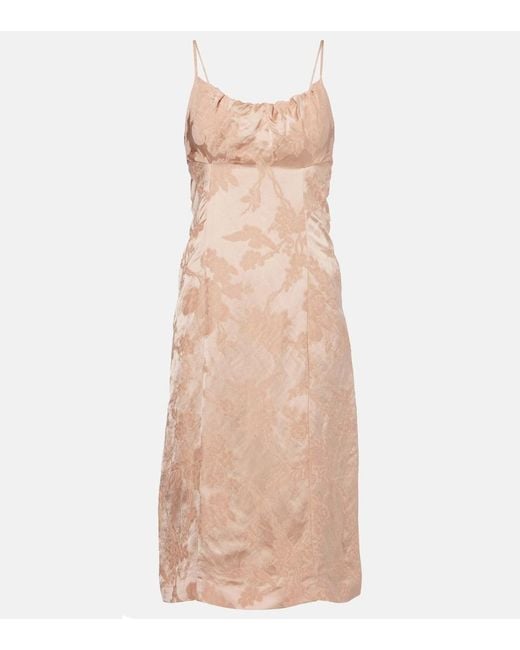 Dries Van Noten Natural Dirios Floral Jacquard Gown