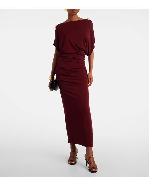 Altuzarra Red Verzierte Robe Brina Aus Jersey