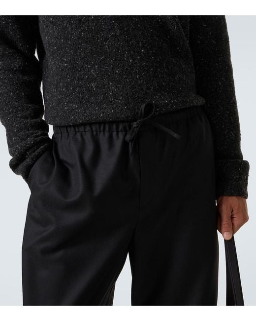 The Row Black Xon Virgin Wool Wide-Leg Pants for men