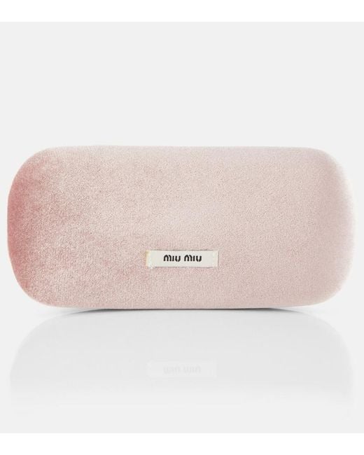 Miu Miu Metallic Oval Logo Glasses