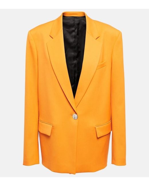 The Attico Orange Bianca Wool-Blend Blazer