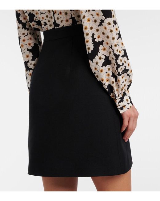 Valentino Black Crepe Couture Vgold Miniskirt