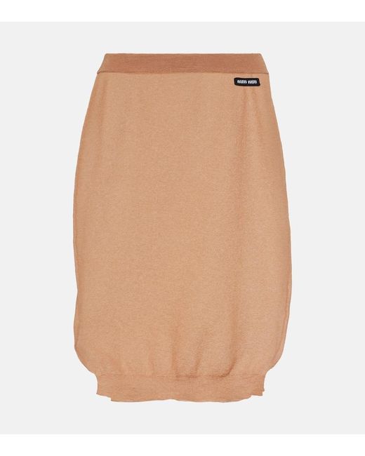 Jupe A Logo Miu Miu en coloris Natural