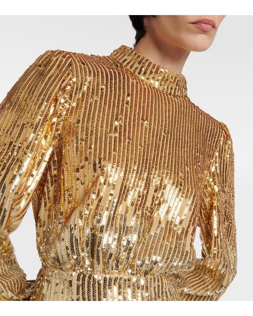 Rixo Metallic Samantha Sequined Minidress