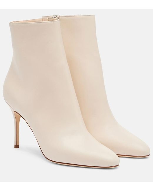 Manolo Blahnik Natural Insopo Leather Ankle Boots