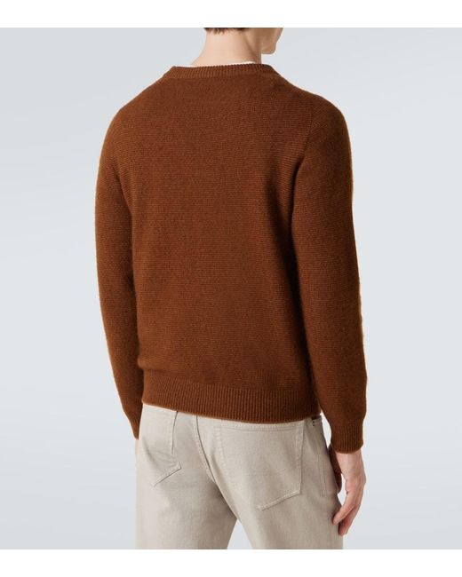 Pull En Soie Et Laine Melangees Brioni pour homme en coloris Brown
