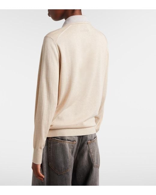 Acne Natural Silk, Wool, And Cashmere Polo Sweater