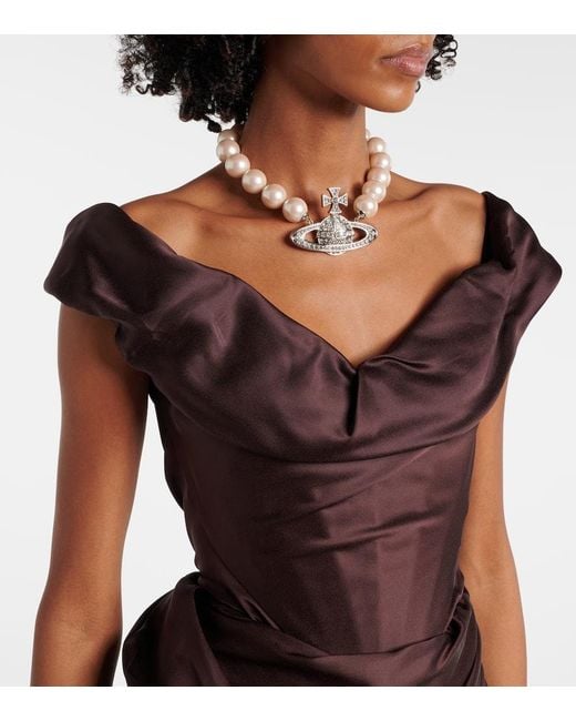 Vivienne Westwood Brown Minikleid Nova Cora Aus Satin