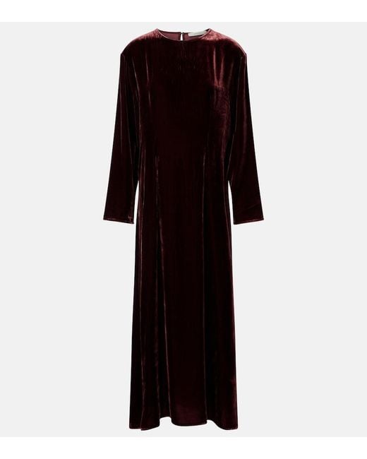 Asceno Black Jody Velvet Midi Dress