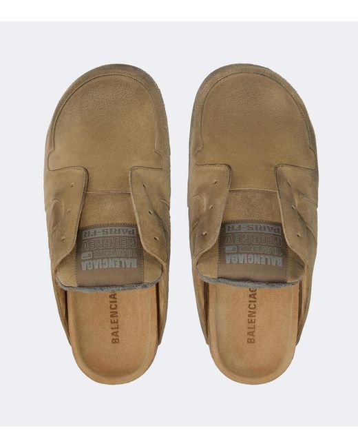 Balenciaga Natural Dumbo Suede Slides for men