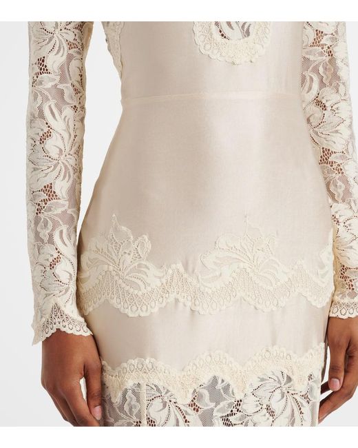 Rabanne White Maxikleid Mit Spitze