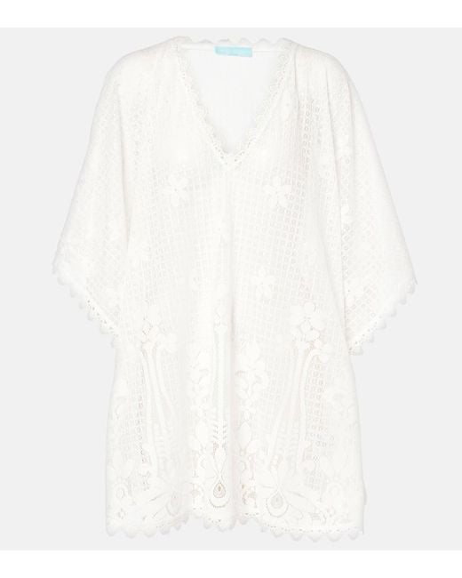 Melissa Odabash White Josie Cotton-Blend Kaftan
