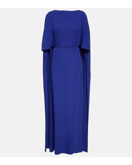 Valentino Blue Caped Silk Gown