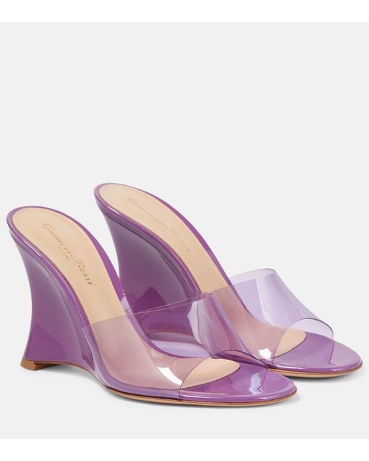 Gianvito Rossi Purple Futura 95 Pvc Wedge Mules