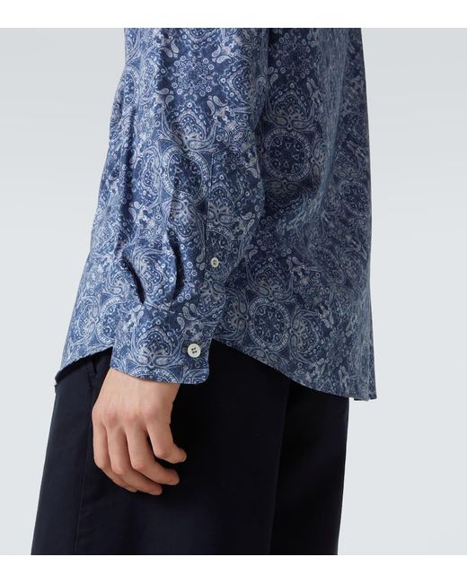 Chemise En Coton A Motif Cachemire Brunello Cucinelli pour homme en coloris Blue