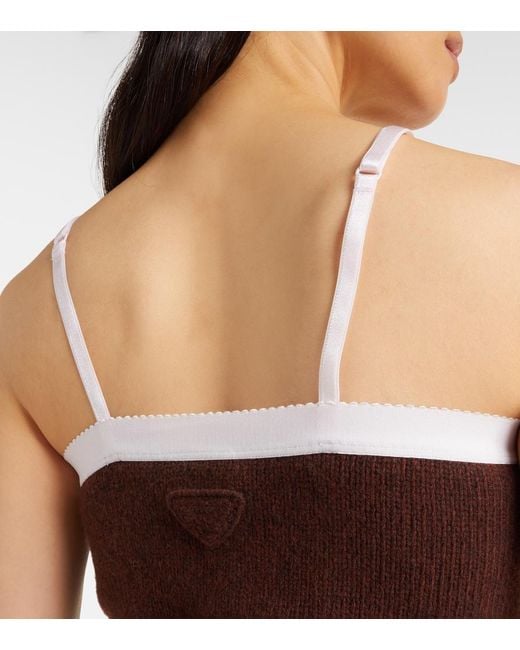 Prada Purple Wool And Cashmere Top