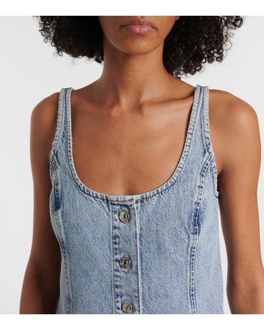 FRAME Blue Denim Shift Dress