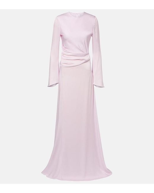 McQueen Pink Draped Satin Gown