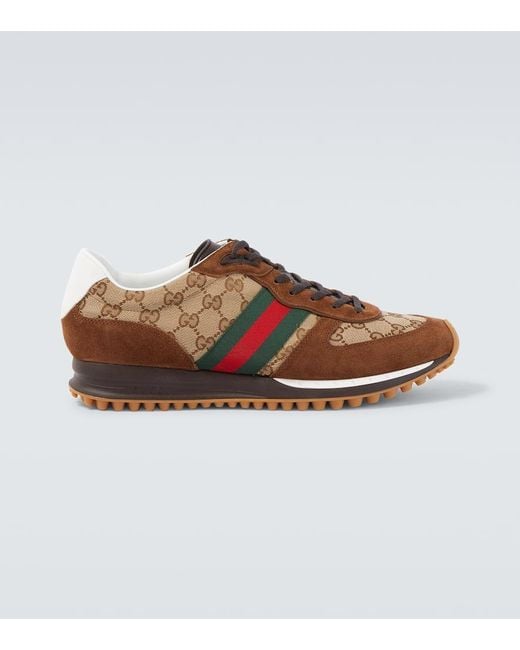 Gucci Brown Re-Motion Sneaker, Suede for men
