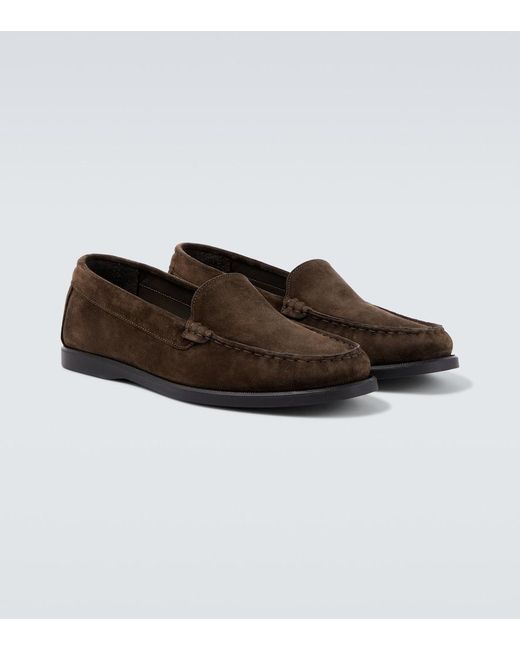 Saman Amel Black City Suede Loafers for men