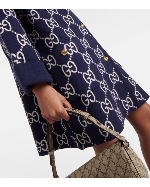 Cardigan GG reversible en laine melangee Gucci en coloris Blue