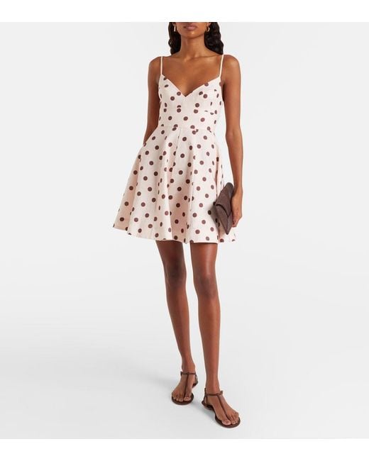 Zimmermann Pink Polka-Dot Cotton Minidress