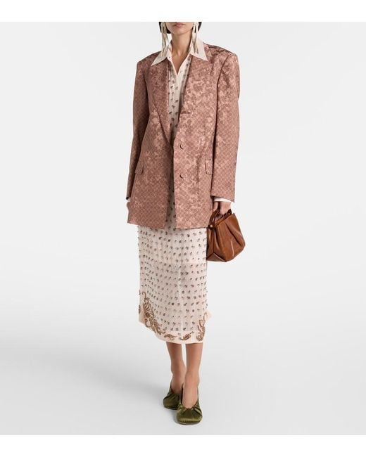 Dries Van Noten Brown Printed Blazer