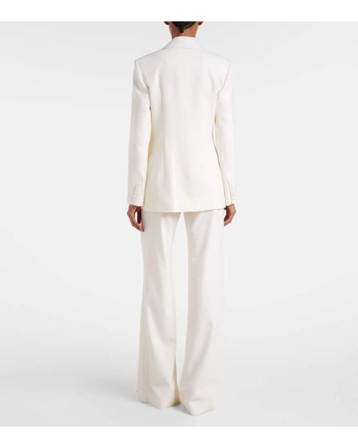 Costarellos White Verzierter Blazer Lesia Aus Einem Wollgemisch