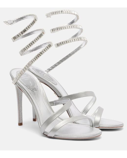 Sandales Cleo Spark 105 En Cuir Metallise Rene Caovilla en coloris White