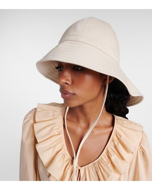 Chloé Natural Cotton-Blend Bucket Hat