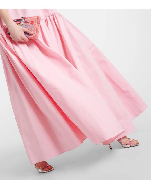 Vestido largo Marlowe de popelin Staud de color Pink