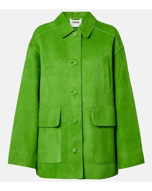 Staud Green Roxanne Suede Jacket
