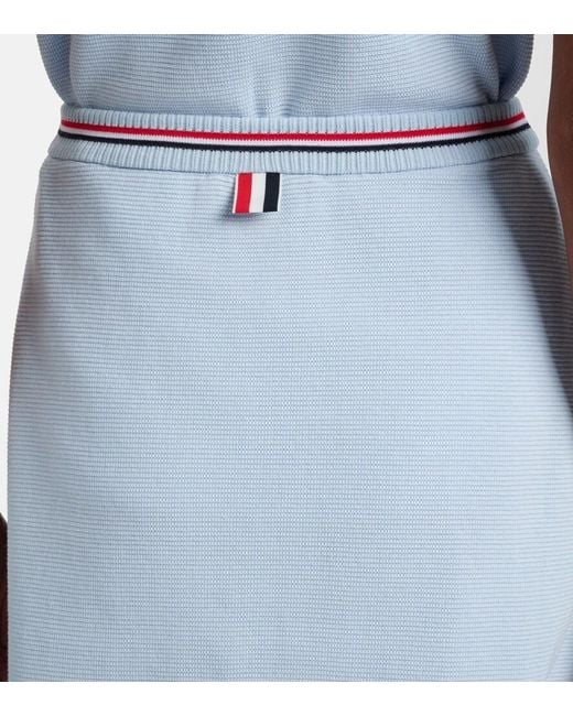 Thom Browne Blue Cotton Wrap Skirt