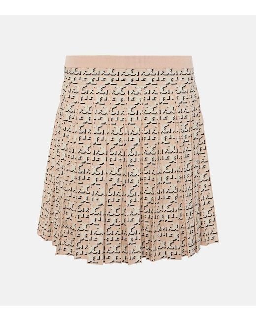 Mini-Jupe Monogram Tory Burch en coloris Natural