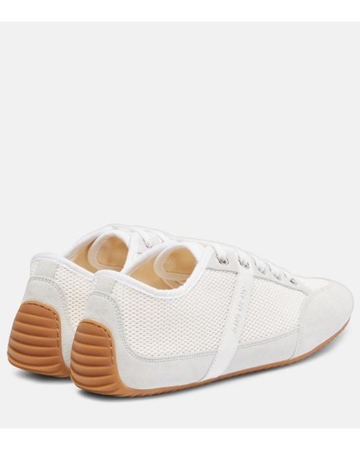 Givenchy White Slim Suede-Trimmed Sneakers