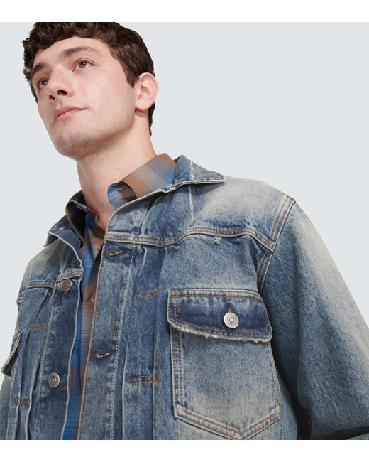 Maison Margiela raw-cut Collar Denim Jacket - Farfetch