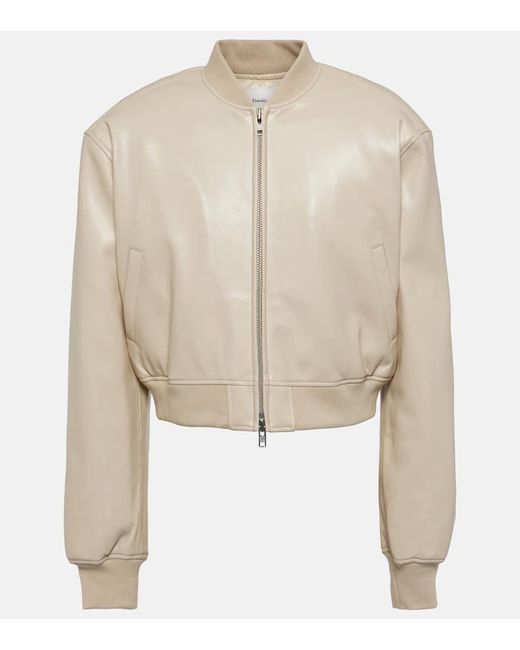 Frankie Shop Natural Micky Faux Leather Bomber Jacket