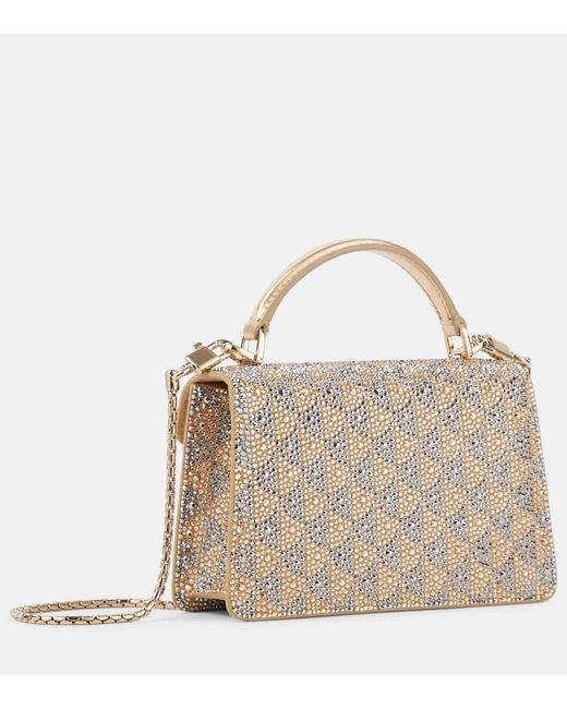 BVLGARI Natural Serpenti Forever Embellished Suede Tote Bag