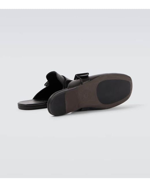 Dries Van Noten Black Leather Mules for men