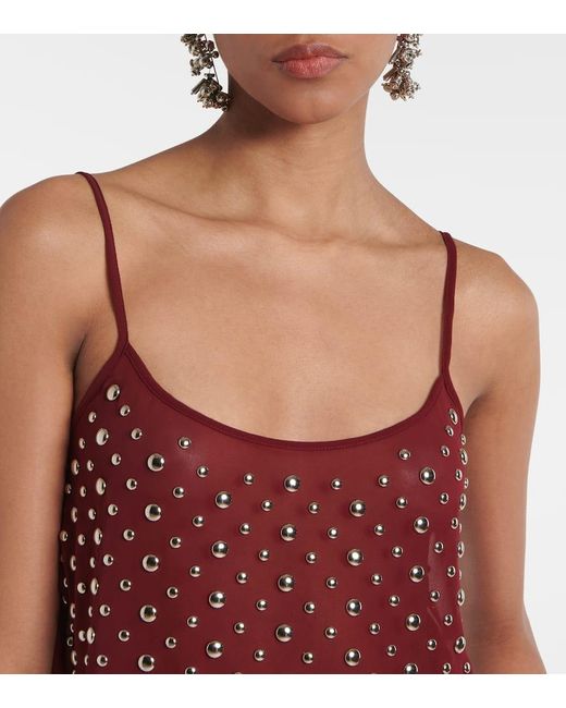 Dries Van Noten Red Verziertes Top