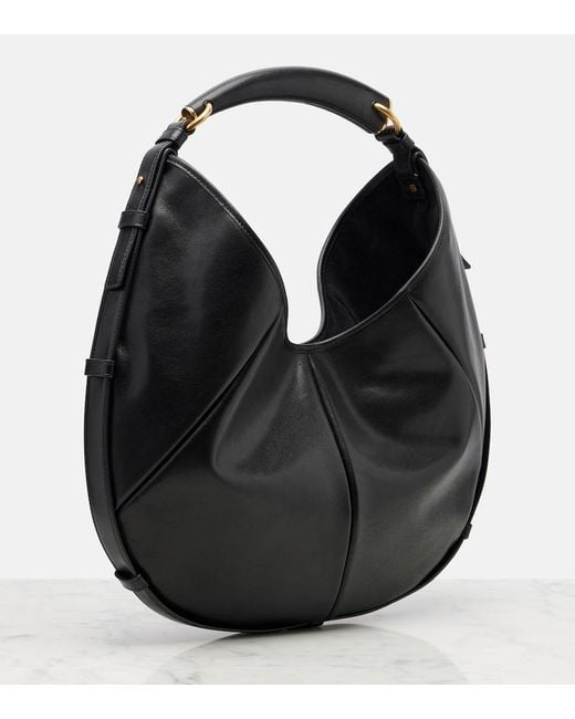 Saint Laurent Black Mombasa Medium Leather Shoulder Bag
