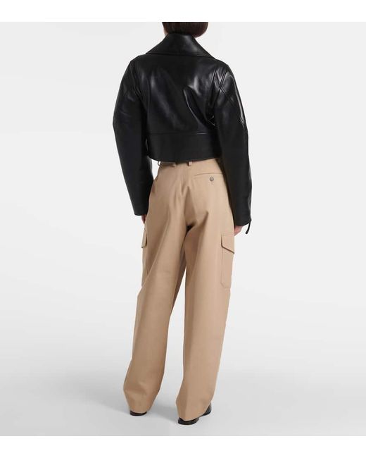 Givenchy Black Cocoon Cropped Leather Biker Jacket