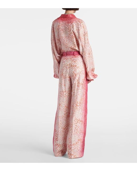 Pantaloni A Gamba Larga di Dries Van Noten in Pink