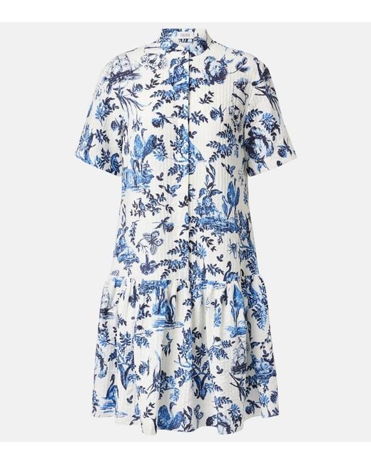 Erdem Blue Floral Minidress