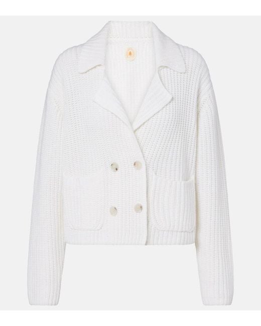 Jardin Des Orangers White Cotton And Cashmere Cardigan