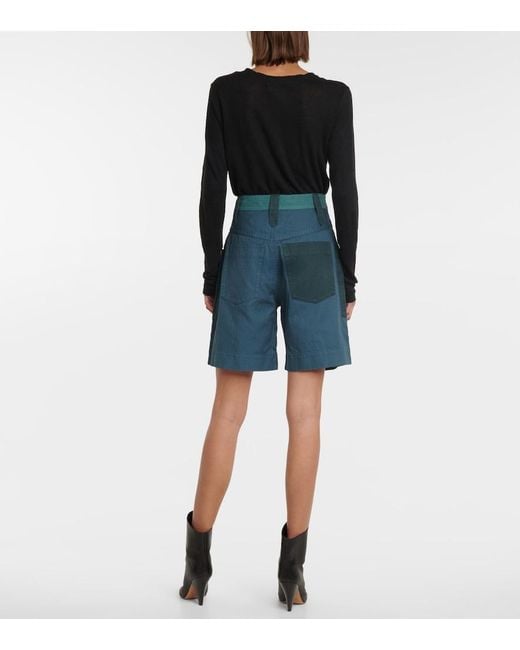 Isabel Marant Multicolor Kalerna Cotton And Linen Shorts