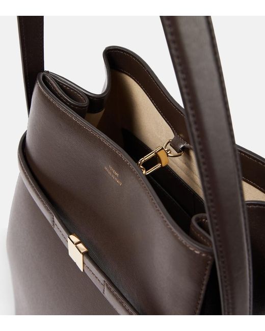Totême Black Leather Bucket Bag