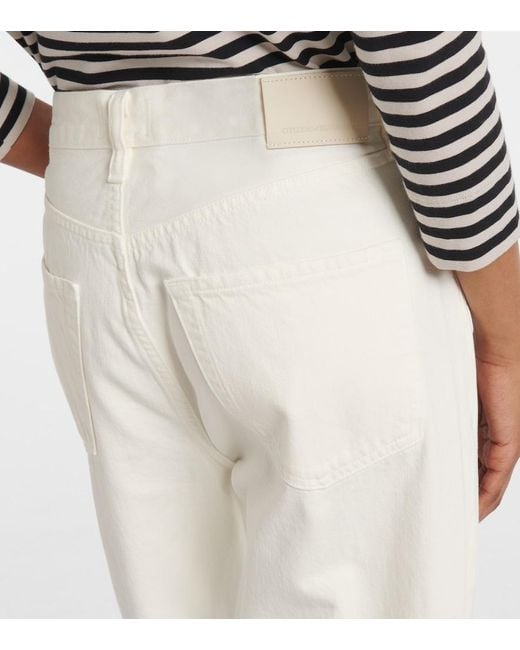 Citizens of Humanity White Dahlia Low-Rise Wide-Leg Jeans