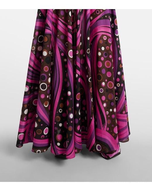 Emilio Pucci Purple Fontane Cotton Muslin Maxi Skirt